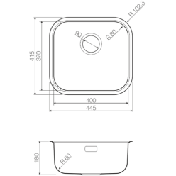Мойка кухонная Omoikiri Omi 44-AB 44,5x41,5 латунь