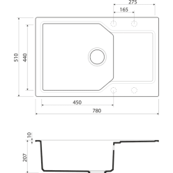 Мойка кухонная Omoikiri Yonaka 78-LB-BL 78x51 черный