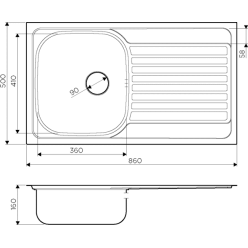 Мойка кухонная Omoikiri Kashiogawa 86-IN 86x50 нержавеющая сталь