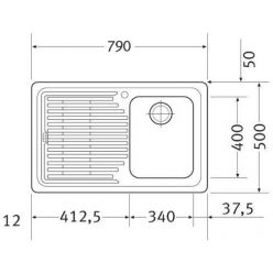 Мойка кухонная FRANKE LLL 611 79x50 декор чаша справа