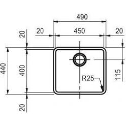 Мойка кухонная FRANKE KBX 110-45 49х44