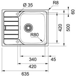 Мойка кухонная FRANKE Spark SKN 611-63 63,5x50