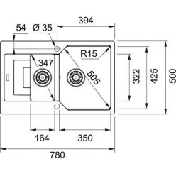 Мойка кухонная FRANKE URBAN UBG 651-78 78x50 графит