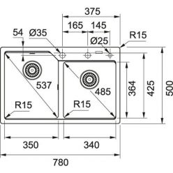 Мойка кухонная FRANKE URBAN 620-78 78x50 графит