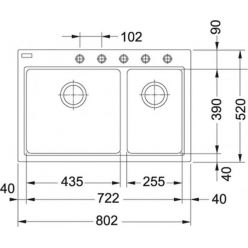 Мойка кухонная FRANKE FIJI FIG 620-80 80,2x52 ваниль