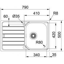 Мойка кухонная FRANKE Spark SKX 611-79 79x50