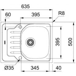 Мойка кухонная FRANKE ONDA LINE OLN 611-63 63,5x50