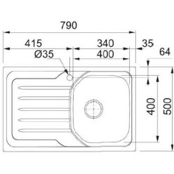 Мойка кухонная FRANKE ONDA LINE OLL 611-79 79x50