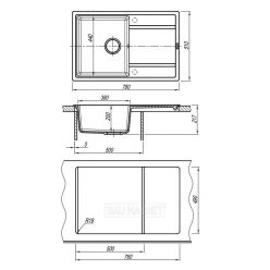 Мойка кухонная Florentina Липси 78 см коричневый (20.270.C0780.105)
