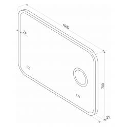 Зеркало Континент Bliss LED 100x70 с увеличительным зеркалом и часами
