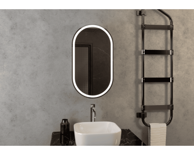 Шкаф с зеркалом Континент Elmage Black LED 45x80 с подсветкой и сенсорным выключателем