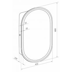 Шкаф с зеркалом Континент Elmage Black LED 45x80 с подсветкой и сенсорным выключателем