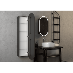 Шкаф с зеркалом Континент Elmage Black LED 45x80 с подсветкой и сенсорным выключателем