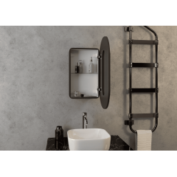 Шкаф с зеркалом Континент Elmage Black LED 45x80 с подсветкой и сенсорным выключателем