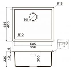 Кухонная мойка Omoikiri Yamakawa 55 Integra-GR Artceramic/leningrad grey