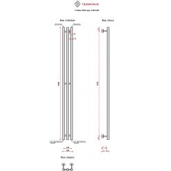 Полотенцесушитель водяной Terminus Стойка Trio (круглое сечение) 120х1200 матовое золото