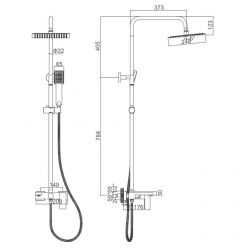 Душевая стойка со смесителем Ledeme L72425B