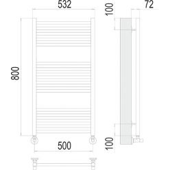 Полотенцесушитель водяной Terminus Аврора П22 500х1200 чёрный матовый