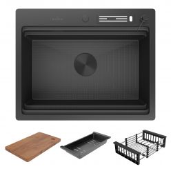 Кухонная мойка Roxen Stage 60-BS графит (текстурное покрытие)