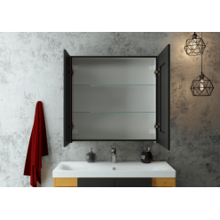 Шкаф с зеркалом Континент Mirror Box LED 80х80 с подсветкой и сенсорным управлением