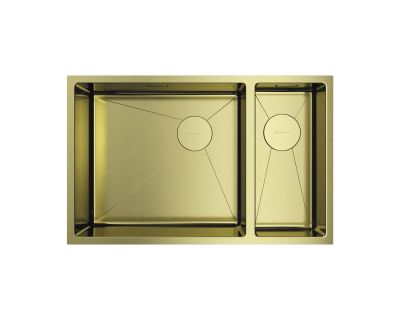 Кухонная мойка из нержавейки Omoikiri Taki 69-2-U/IF-LG-L Side светлое золото