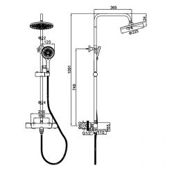 Душевая стойка с термостатом Ledeme H27 L2427