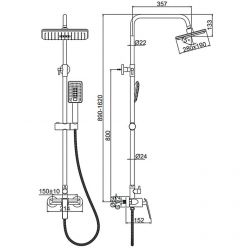 Душевая стойка со смесителем Ledeme H74 L2474