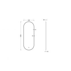 Зеркало Roxen Grown Gun Metall 45x120 с подсветкой