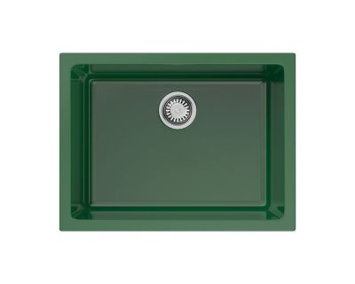 Кухонная мойка из керамики Omoikiri Okinoshima 61-U/I-RG Glossy Natceramic/royal green