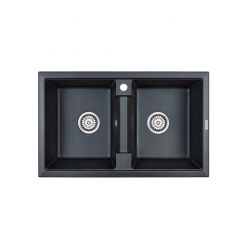 Мойка кухонная PAULMARK TANDEM 80/2 PM238150-BLM