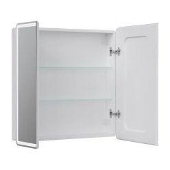 Шкаф с зеркалом Equil Nice LED 80 с часами, правый, белый