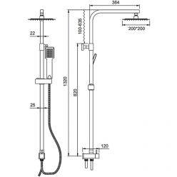 Душевая стойка без смесителя Ledeme L2416