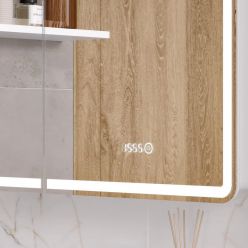 Шкаф с зеркалом Equil Nice LED 70 с часами, правый, белый