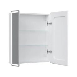 Шкаф с зеркалом Equil Nice LED 70 с часами, правый, белый