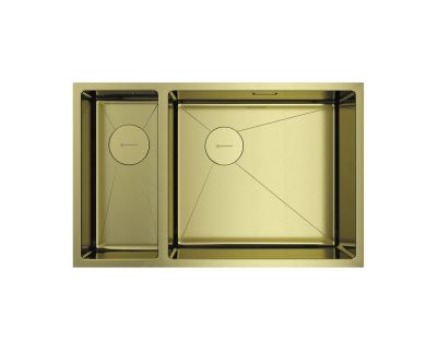 Кухонная мойка из нержавейки Omoikiri Taki 69-2-U/IF-LG-R Side светлое золото
