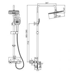 Душевая стойка со смесителем Ledeme H18 L2418D