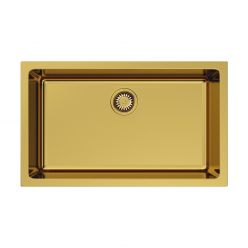 Кухонная мойка из керамики Omoikiri Okinoshima 76-U/I-G Glossy Natceramic/золото