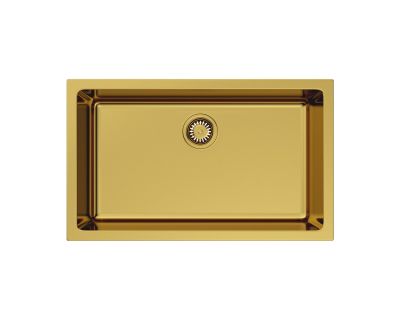 Кухонная мойка из керамики Omoikiri Okinoshima 76-U/I-G Glossy Natceramic/золото