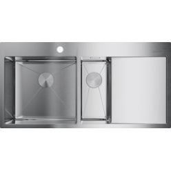 Мойка кухонная Omoikiri Akisame 100-2-IN-L 4973544 нержавеющая сталь