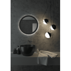 Зеркало КОНТИНЕНТ Planet Black LED D1000 ореольная холодная подсветка и Б/К сенсор