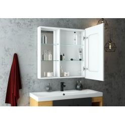 Шкаф с зеркалом Континент Aperio LED 80x80 с подсветкой правый