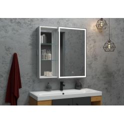 Шкаф с зеркалом Континент Aperio LED 80x80 с подсветкой правый