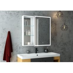 Шкаф с зеркалом Континент Aperio LED 80x80 с подсветкой правый