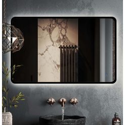 Зеркало Roxen Simon Black Long 100x70 с подсветкой