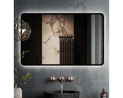 Зеркало Roxen Simon Black Long 100x70 с подсветкой