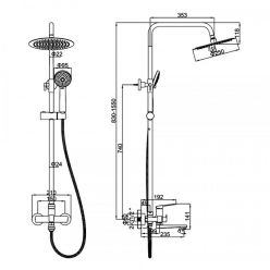 Душевая стойка со смесителем Ledeme H91 L2491