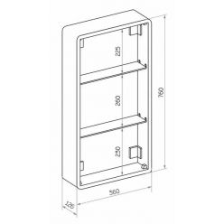 Шкаф с зеркалом Континент Elliott LED 40x80 с подсветкой и сенсорным управлением правый