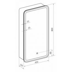 Шкаф с зеркалом Континент Elliott LED 40x80 с подсветкой и сенсорным управлением правый