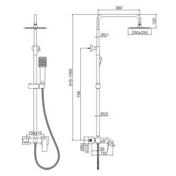 Душевая стойка со смесителем Ledeme H717 L72417