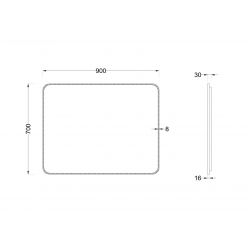 Зеркало Roxen Simon Black 90x70 с подсветкой и подогревом